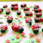 12 3d Ladybug Fondant Cupcake Or Cake Toppers