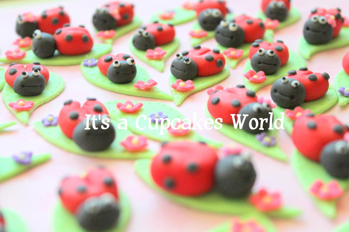 12 3d Ladybug Fondant Cupcake Or Cake Toppers
